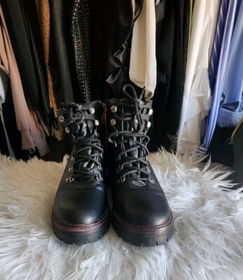 Gentle Souls by Kenneth Cole Women's Brooklyn Combat Boots Black  NIB