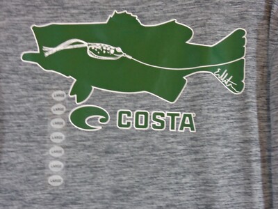 Costa Rashguard Men's L Grey Tech Core Long-Sleeve Performance Crew New Tags