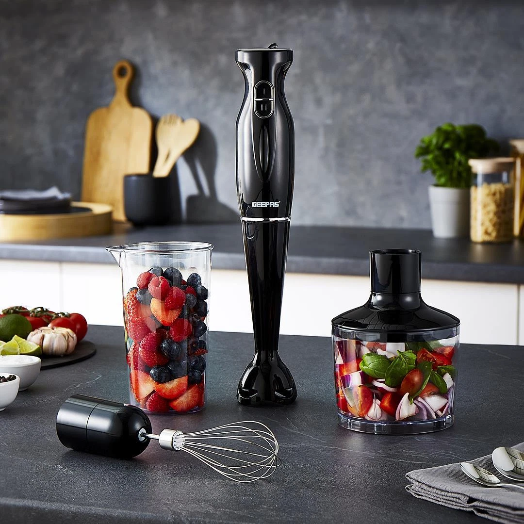 4-in-1 Hand Blender Mixer Chopper Food Processor Stainless Steel Blade Black
Opens in a new window o