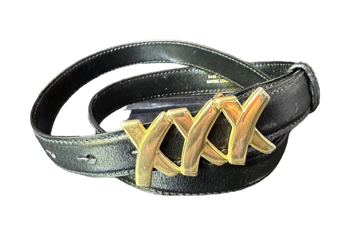 Vintage ladies PALOMA PICASSO XXX black leather belt size 75  display picture 1
