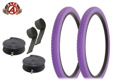 ALTA BICYCLE WIRE BEAD TIRES 26 x 2.125 PURPLE HEAVY DUTY DIAMOND 6pc SET.