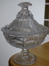 BACCARAT  ANCIEN POT COMPOTIER OU DRAGEOIR CRISTAL MOULER MODELE MARABOUT  1840