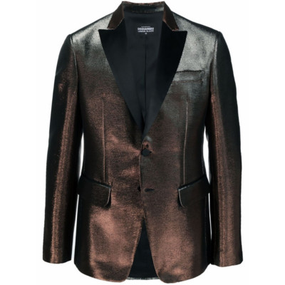 DSQUARED2 Blazer Jacket Two Tone Metallic Silk Bronze Size 48 - RP £1895.00