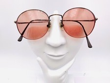 Vintage Swank Perry 509 Brown Metal Oval Half-Rimmed Sunglasses FRAMES ONLY