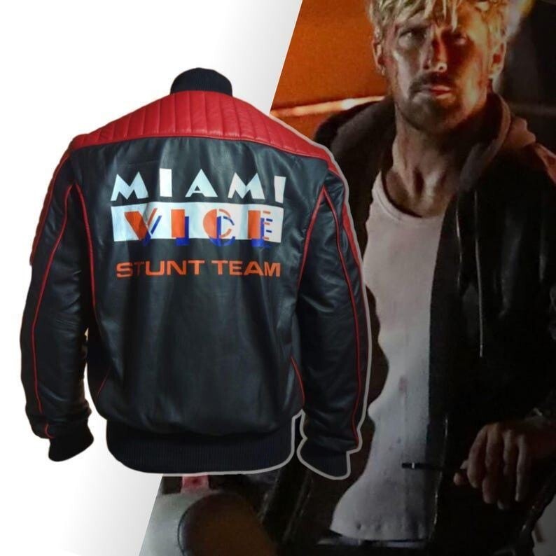 Ryan Gosling The Fall Guy Miami Vice Leather Jacket | Black Leather Jacket Men