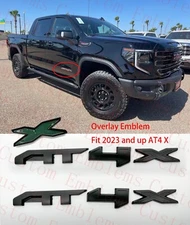 2PCS Doors Rear Matte Black AT4X OVERLAY Emblem 2023+ GMC Sierra 1500