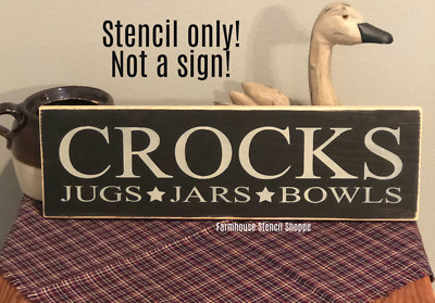 STENCIL - Crocks Jugs Jars Bowls - 18''x5'' - Reusable Stencil - NOT A SIGN!
