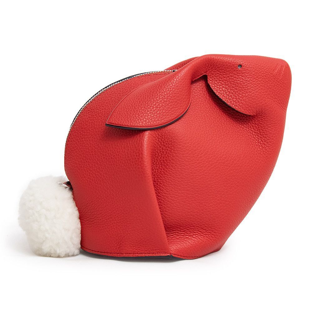 Loewe Bunny Mini Bag Shoulder Bag Pouch Crossbody Rabbit Leather Red F/S