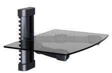 Floating Black Glass Rack Shelf Stand Wall Mo...