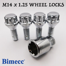 Radschrauben Arretierung M14x1,25 27mm Bimecc Chrom f�r BMW 7er F01 F02 G11 G12