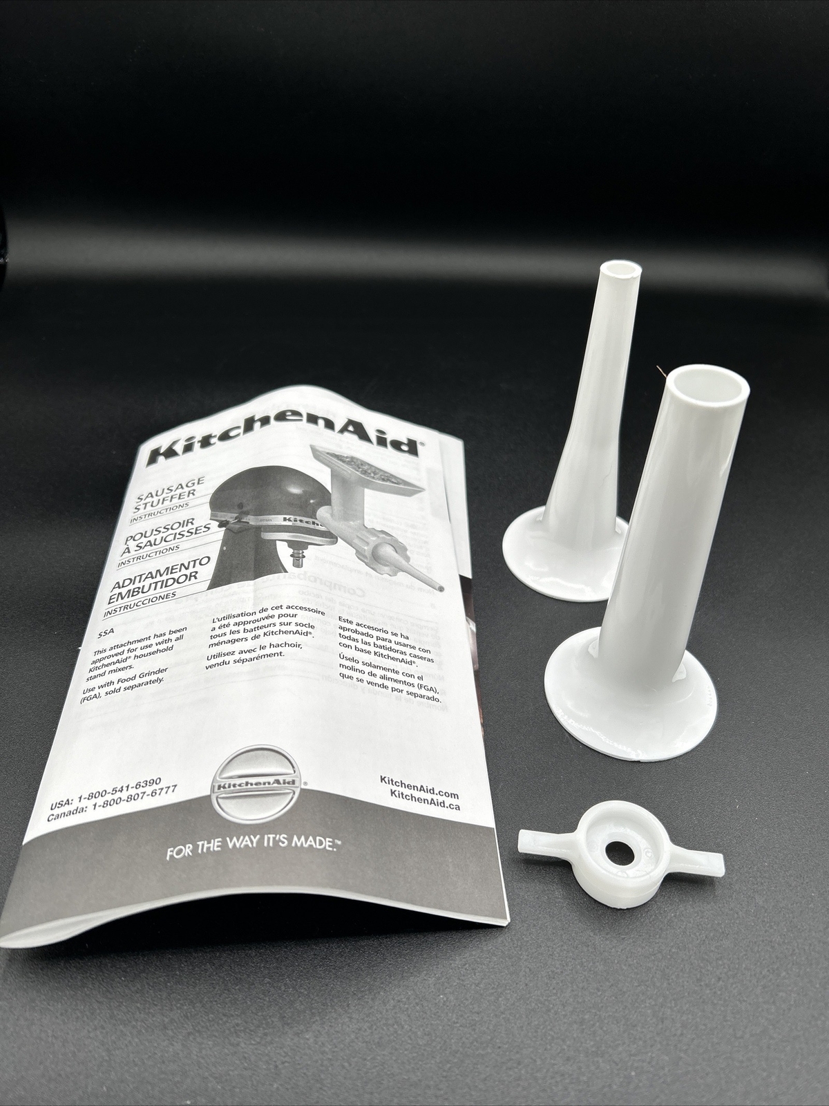 KitchenAid Mixer 2 Sausage Stuffer Tubes SSA White New 50946000169 eBay
