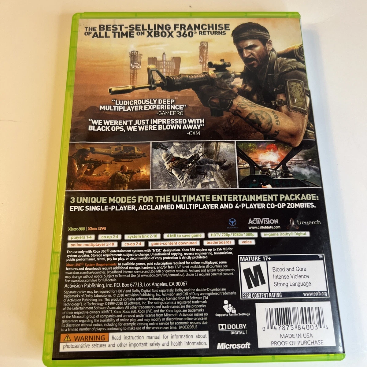 Replacement Case ONLY for CALL OF DUTY BLACK OPS II XBOX 360