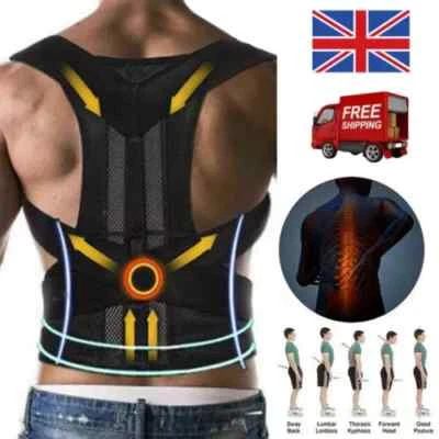 Posture Corrector Back Straightener Lumbar Shoulder Support Belt Body Brace UK