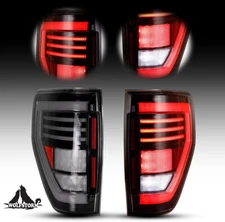 For 2009-2014 Ford F-150 STX XL XLT Sequential LED Tail Lights Glossy Black Lamp