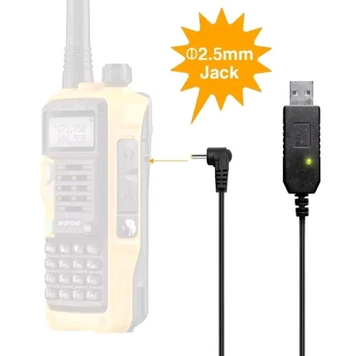 USB Charger Cable with Indicator Light for BaoFeng UV-5R Extend Battery BF-UVB3 - Image 4 of 4