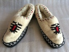 ALBANIA HANDCRAFT FOLK WOOL WOMEN SLIPPERS SHOES SOCKS-LEATHER-PAPUCE-EU NR.42