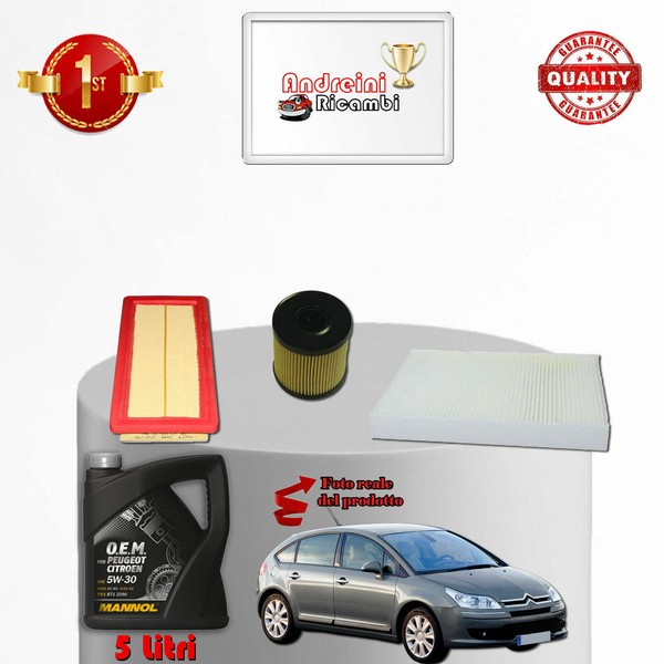 Set Service 3 Filter Und ÖL Citroen C4 1.6 THP 110KW 150CV Von 2008->-image