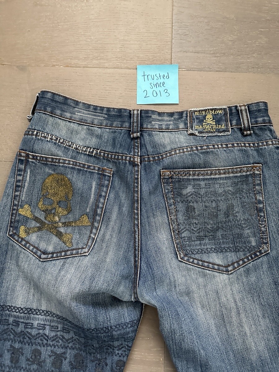 Mastermind Japan Mindblow Jeans Size 30x31 Blue Distressed Mastermind Japan Mindblow Jeans Size 30x31 Blue Distressed