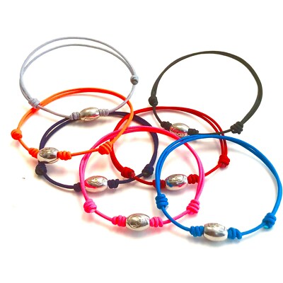  Luis Morais Skull Drum Cord  Bracelet Men's Women's Orange Gray Blue 
