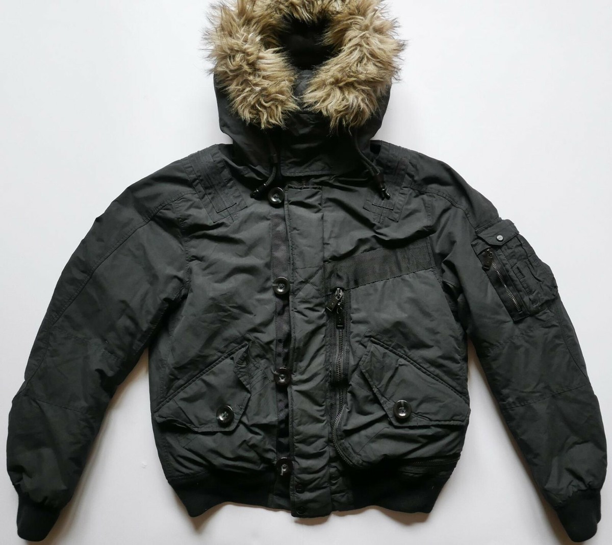 Polo Ralph Lauren Jacket Bomber Puffer Tactical Utility Fur Down 