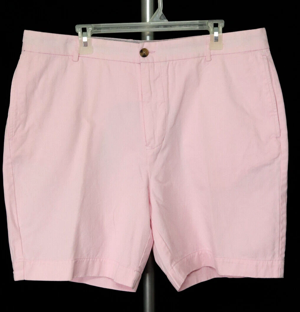 TailorByrd Men's Size 38 Light Pink Cotton 7" Inseam Flat Front Chino Shorts $80