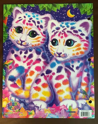 Rare Lisa Frank Rainbow Sasha & Shanti Leopards Double Pocket