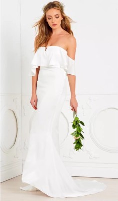 Lovers + Friends The Santa Barbara Off Shoulder Gown White Size 10