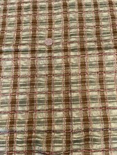 SSI Brown Green Plaid Cotton Fabric OOP