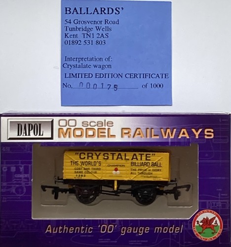 Dapol 00 Ballards 7 Plank 12T Open Wagon "CRYSTALATE" of London #1252 L/E: Neu | Zustand: New