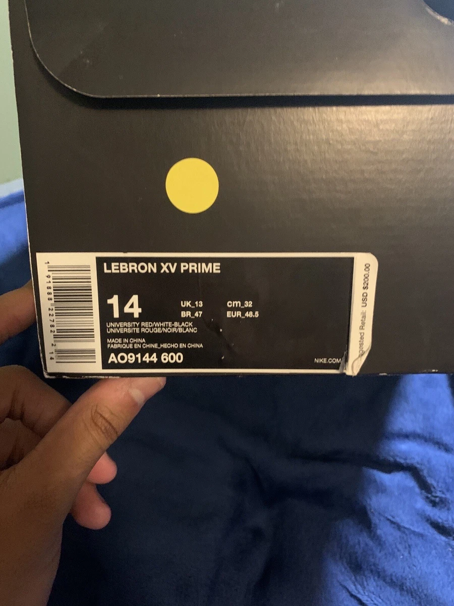 Nike lebron shop 15 size 14
