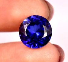 8-10 Ct Natural Kashmiri Royal Blue Sapphire Certified Round Cut Loose Gemstone