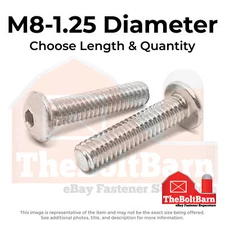 M8-1.25 Stainless A2-70 Button Head Socket Cap Screws (Choose Length & Qty)