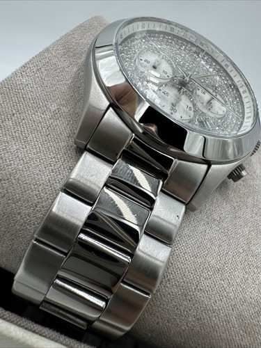 Michael Kors Zirconia Quartz Watch Analog Stainless Steel Mk-8910 New, Scratches - Picture 3 of 11