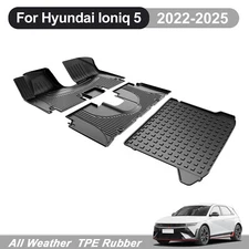 Car for Hyundai Ioniq 5 2022-2024 Front and Rear TPE 3D Floor Mats & Cargo Liner