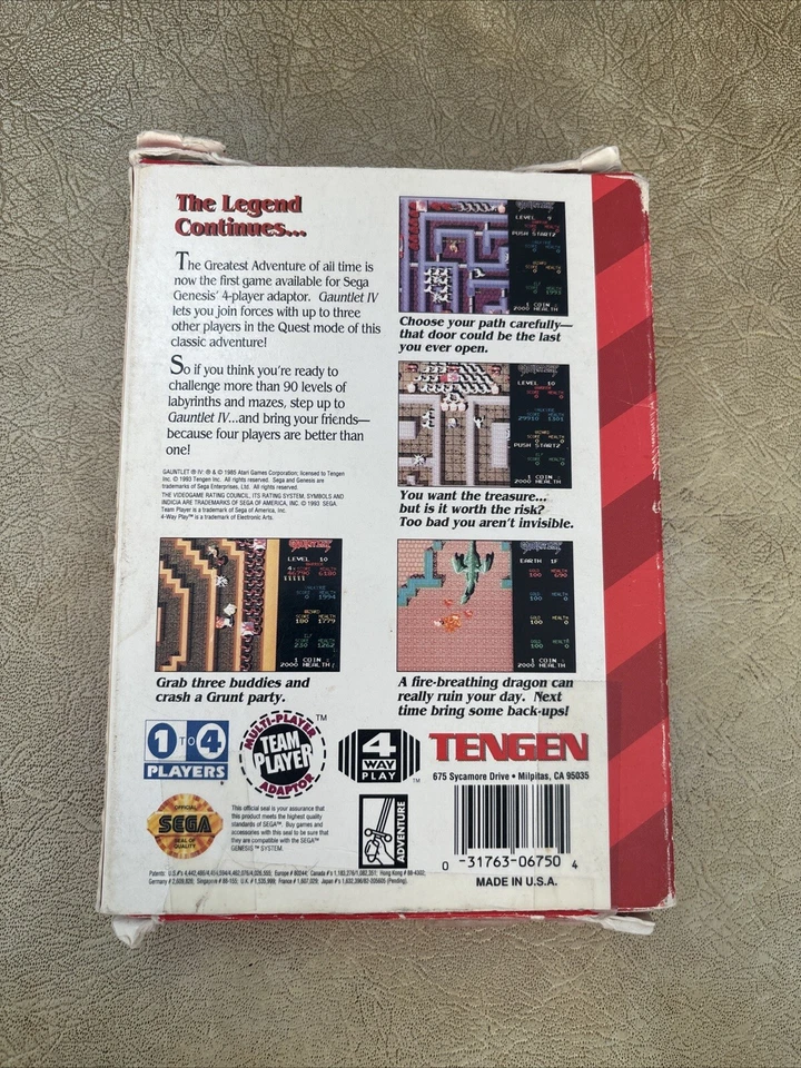 Gauntlet IV (Sega Genesis, 1993) [Cardboard Box] CIB - Image 2 of 4