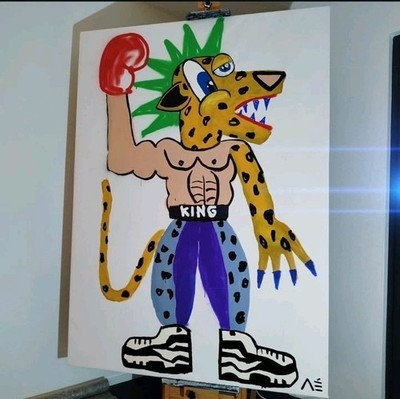 Gemälde MANUEL MANÉ |  TEKKEN KING  | XXL Unikat 1/1 | 130x160cm