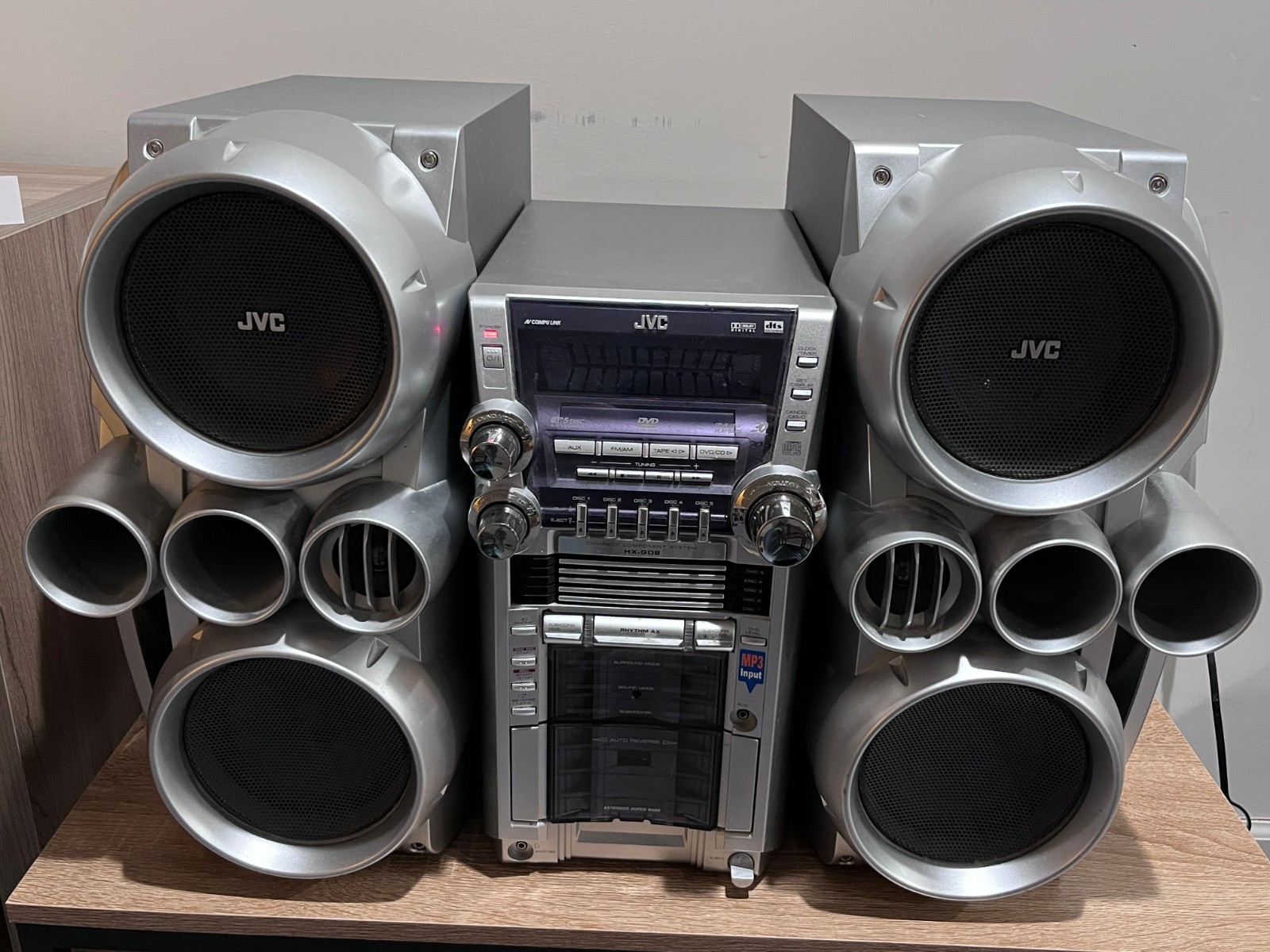 JVC HX-GD8 “Tower of Power” 550W Stereo System w/ Box -Tested, Rare, Works Great
