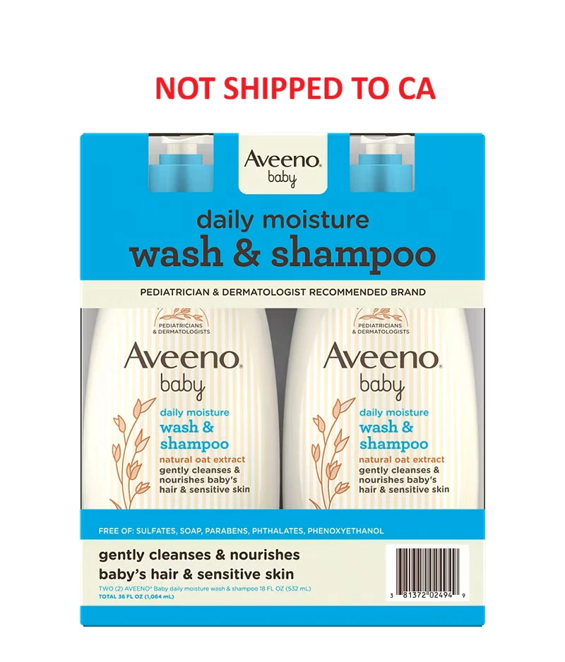 Aveeno Baby Daily Moisture Body Wash & Shampoo Natural Oat Extract 2 Pk 18oz
Opens in a new window o