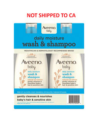 Aveeno Baby Daily Moisture Body Wash  Shampoo Natural Oat Extract 2 Pk 18oz