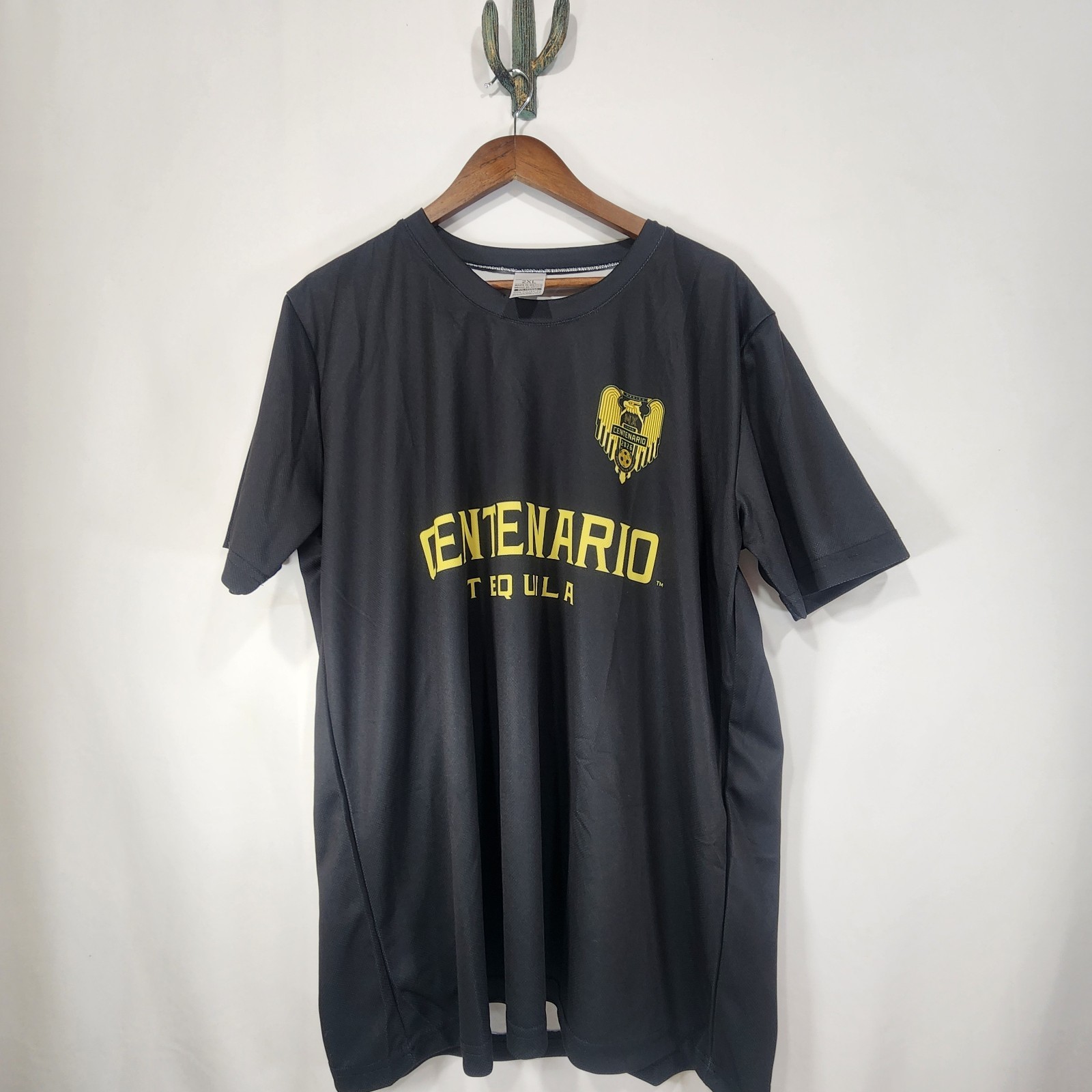 Mexico Centenario Tequila #1 Soccer Jersey T-Shirt Mens 2XL Black Gold NWOT
