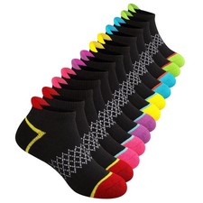 12 Pairs Girls Socks Ankle Athletic Socks Cotton Sports Socks With Cushioned ...