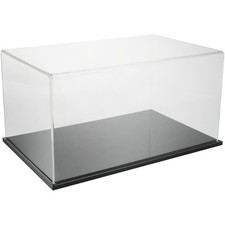 Plymor Clear Acrylic Display Case with Black Base, 16" x 10" x 8"