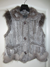 Milestone Fellweste Kaninchenfell Fell Braun Gr. D 38  Pelzweste Bolero