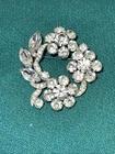 ✨Vintage Signed Eisenberg Rhinestone Silver Tone Brooch✨