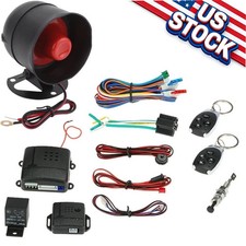 12v Universal Car Alarm Security System - Keyless Entry Engine Start W 2 Fobs