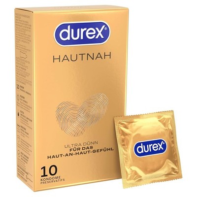 Durex Hautnah Classic Kondome 10 Stück, ultra dünn, Easy-On, Silikongel