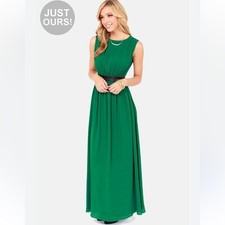 LULUS Exclusive Height of My Life Green Maxi Dress Size Small