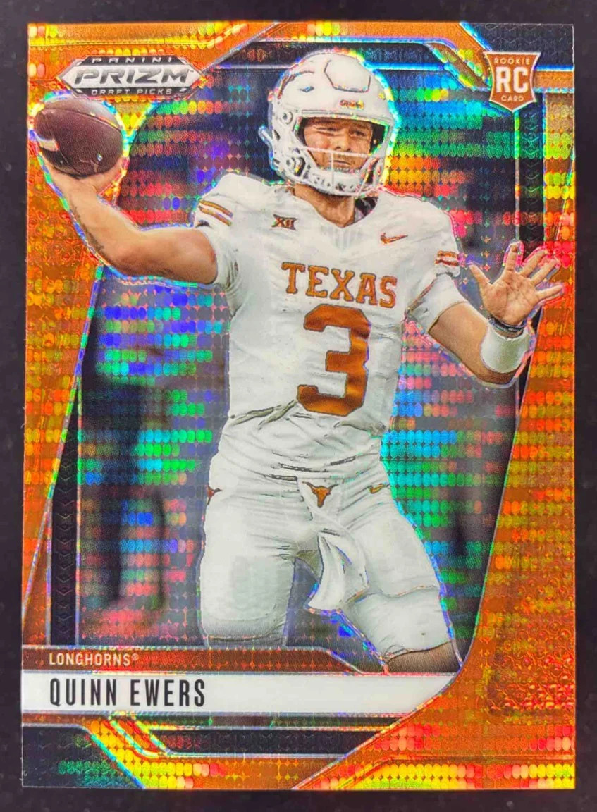 2025 Panini Prizm Draft Picks Orange Pulsar Prizm #126 Quinn Ewers /75