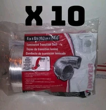 10 PACK L498UL Lambro 4" x 8 ft. Laminated Transition Duct flexible foil New 