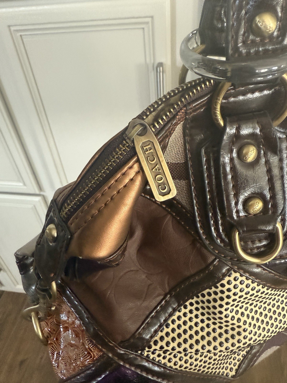 Coach Multicolor Monogram Patchwork Leather Bague… - image 2